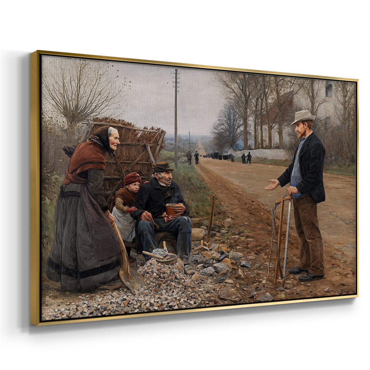 People by a Road, 1893 - Floater Framed Canvas Print