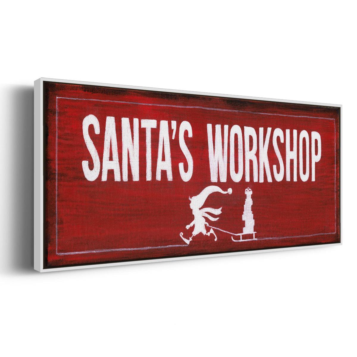 Santa's Workshop - Floater Framed Canvas Print