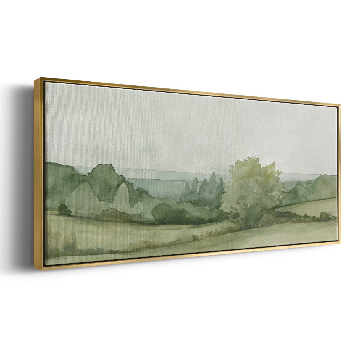 Vintage Landscape Sketch II - Floater Framed Canvas Print
