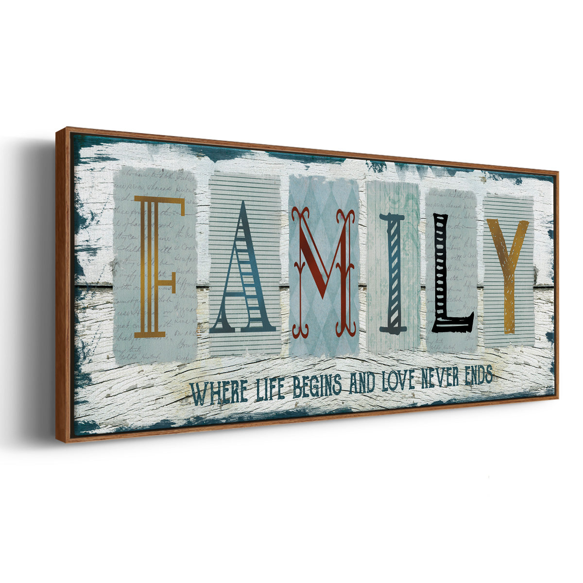Family Where Life - Floater Framed Canvas Print
