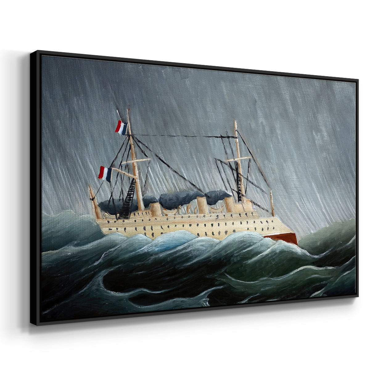 A Ship in the Storm, c. 1899 - Floater Framed Canvas Print