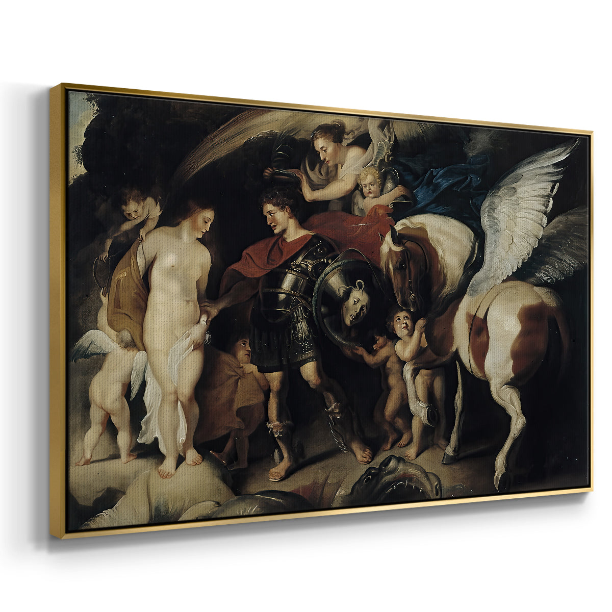 Perseus and Andromeda, c. 1620 - Floater Framed Canvas Print