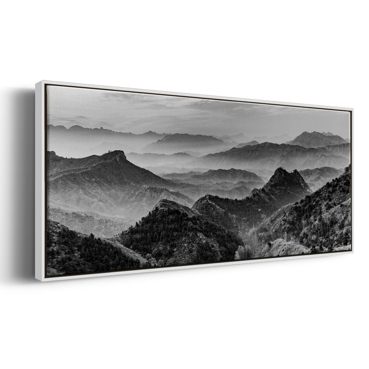 Mountains of the Great Wall - Floater Framed Canvas Print