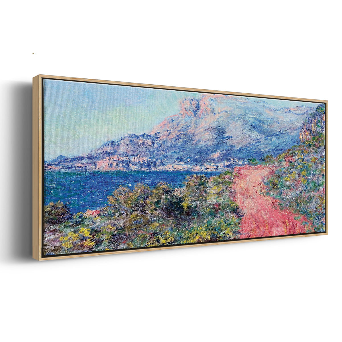 The Red Road Near Menton, 1884 - Floater Framed Canvas Print
