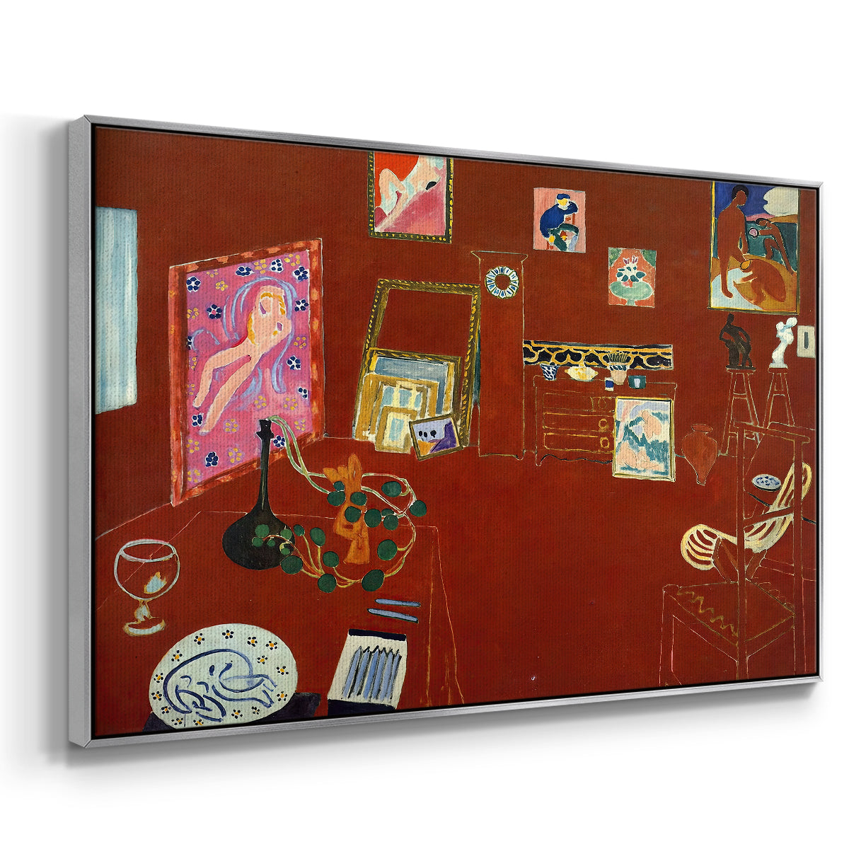 The Red Studio (L'Atelier Rouge), 1911 - Floater Framed Canvas Print