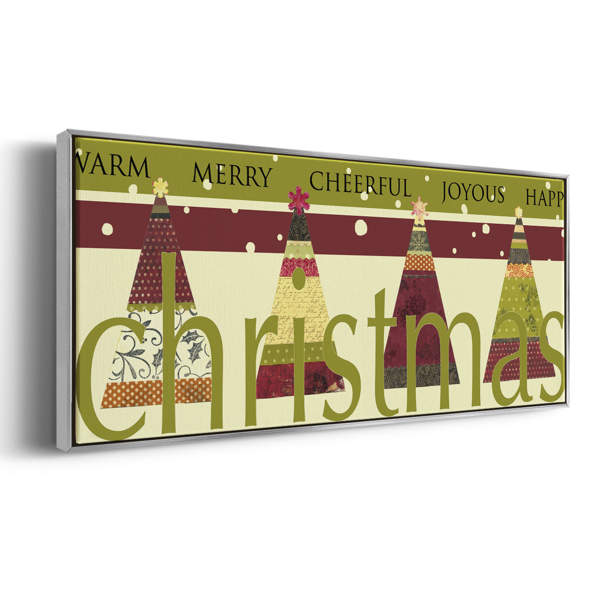 Happy Merry Joyous - Floater Framed Canvas Print