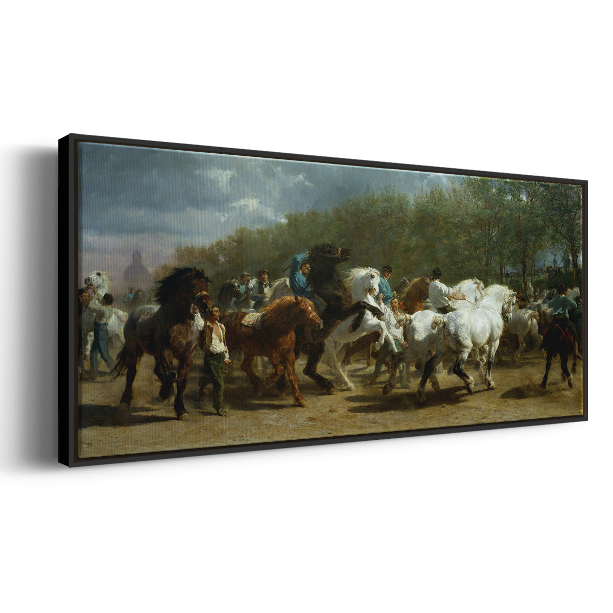 The Horse Fair - Floater Framed Canvas Print
