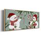 Peppermint Snowman Collection D - Floater Framed Canvas Print