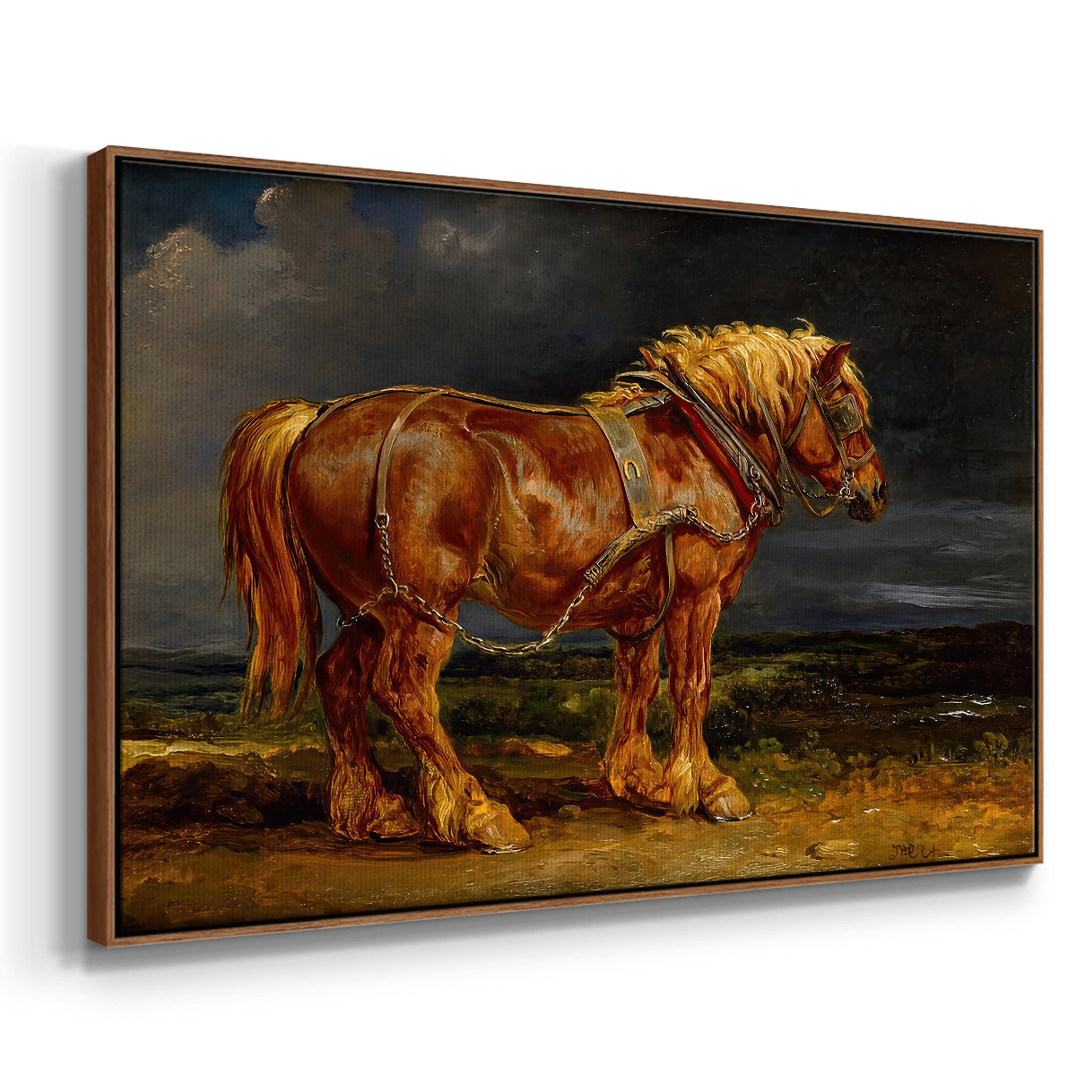 The Shire Horse Elephant in an Extensive Landscape, c. 1850s - Floater Framed Canvas Print