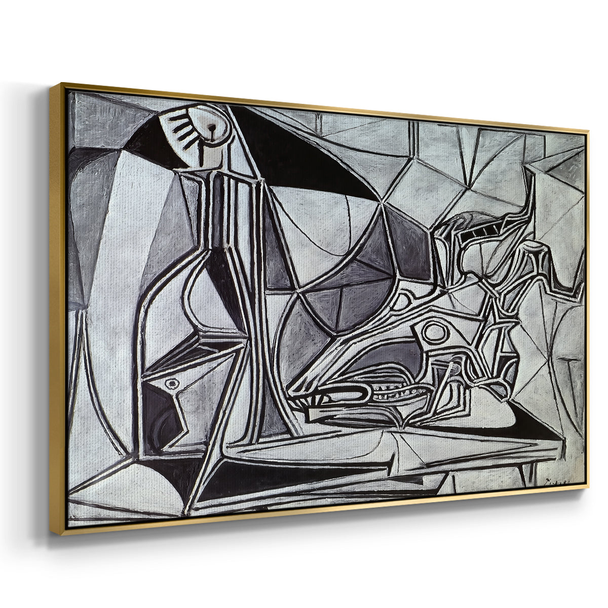 Goat's Skull, Bottle and Candle, 1952 - Floater Framed Canvas Print