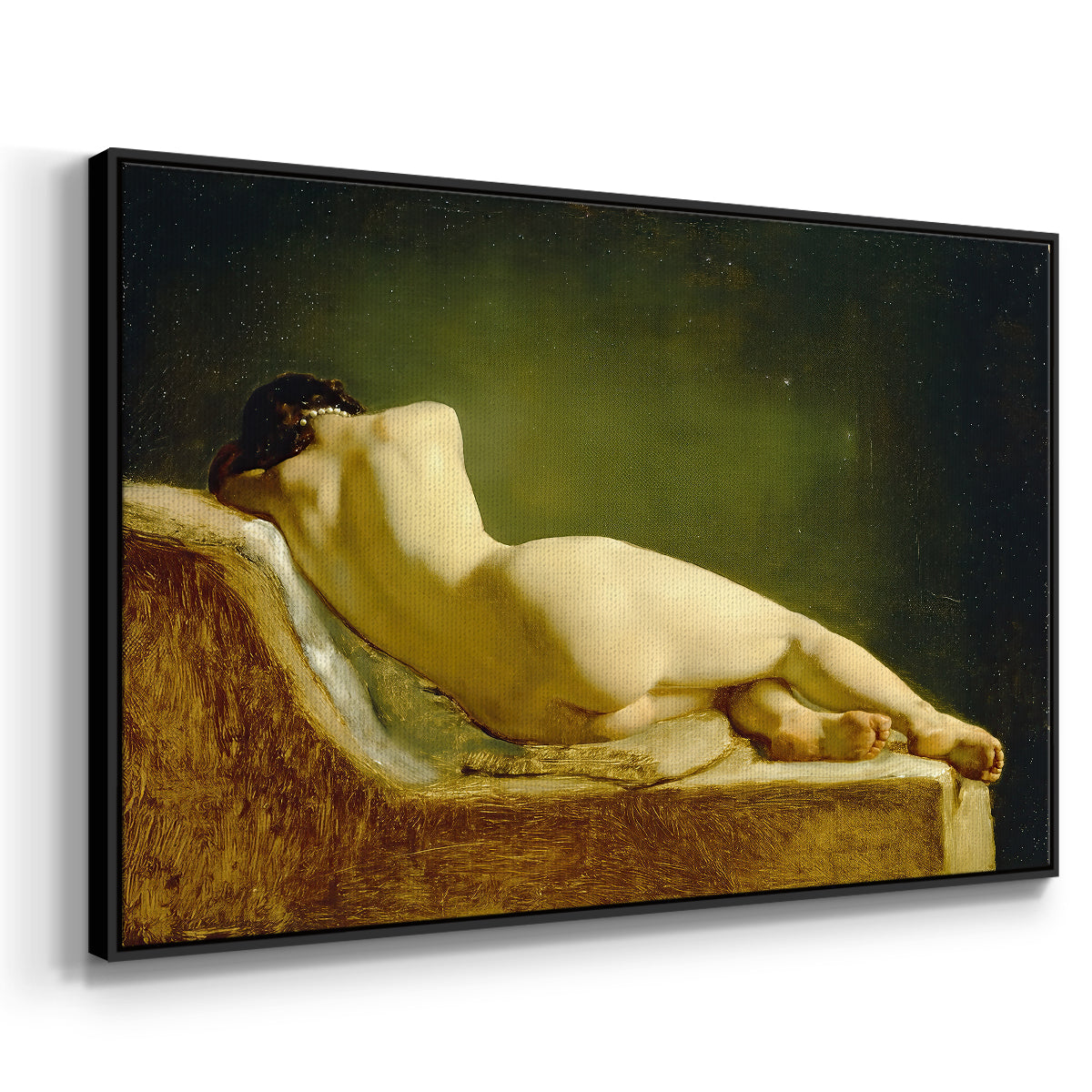 Reclining Nude (Liggende model), 1833 - Floater Framed Canvas Print