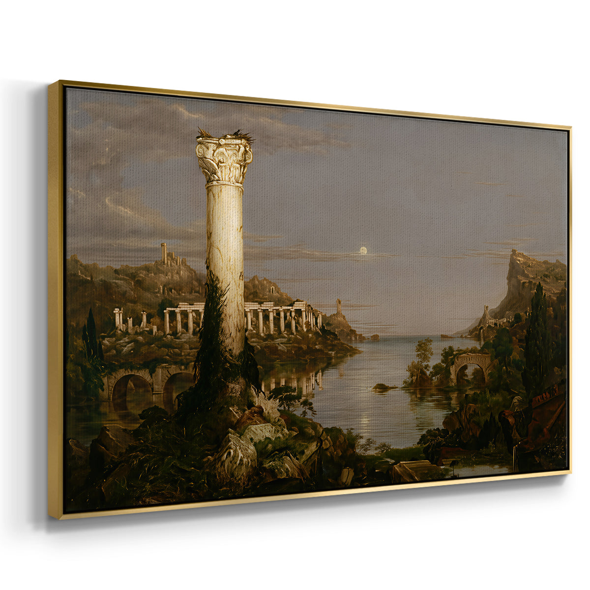 The Course of Empire: Desolation, 1836 - Floater Framed Canvas Print