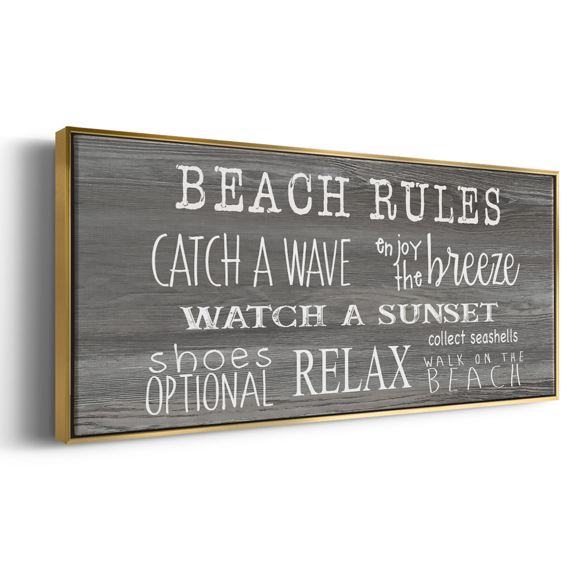 Beach Rules - Floater Framed Canvas Print