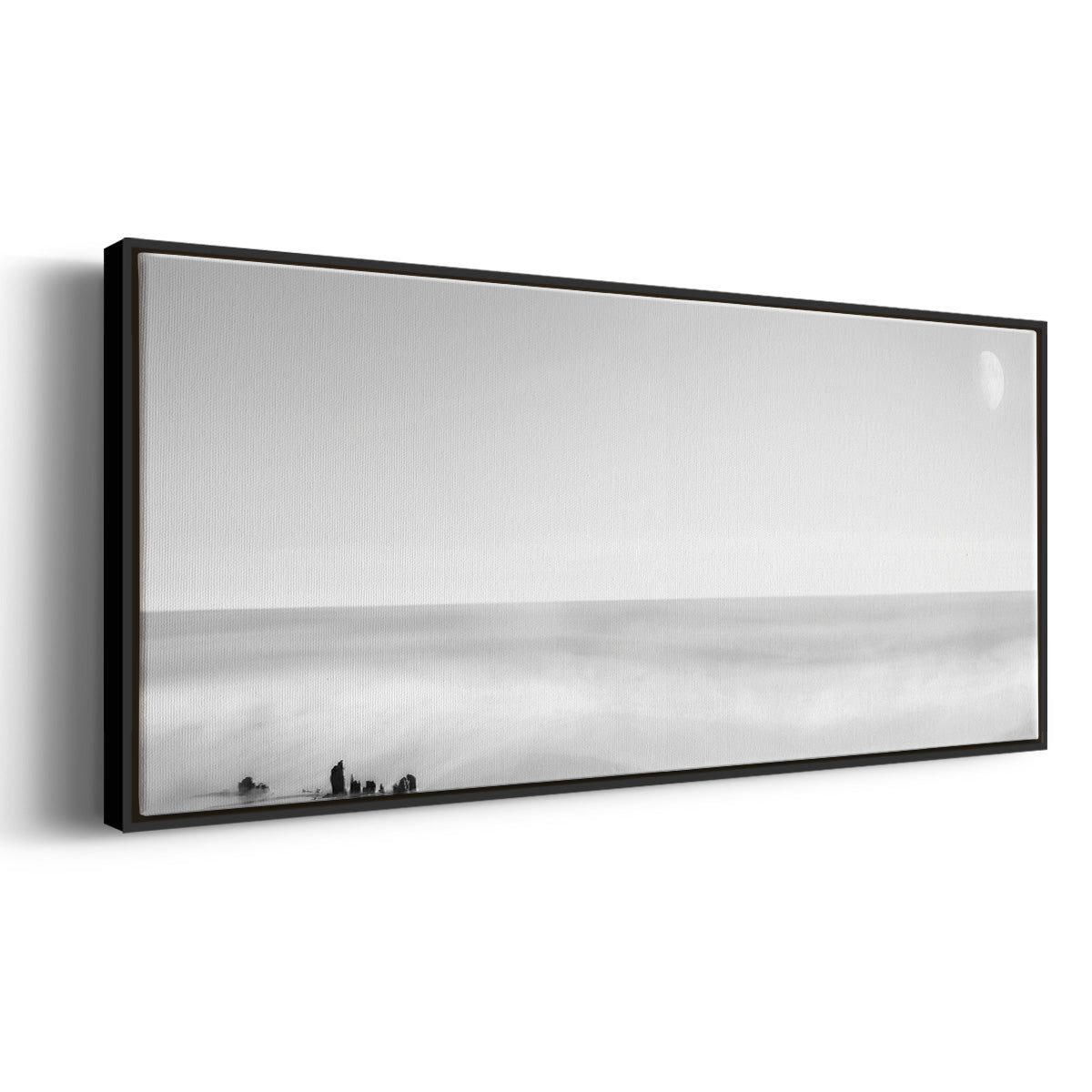 Black & White Water Panel XIV - Floater Framed Canvas Print