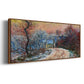 Road to Giverny in Winter, Sunset, 1885 - Floater Framed Canvas Print