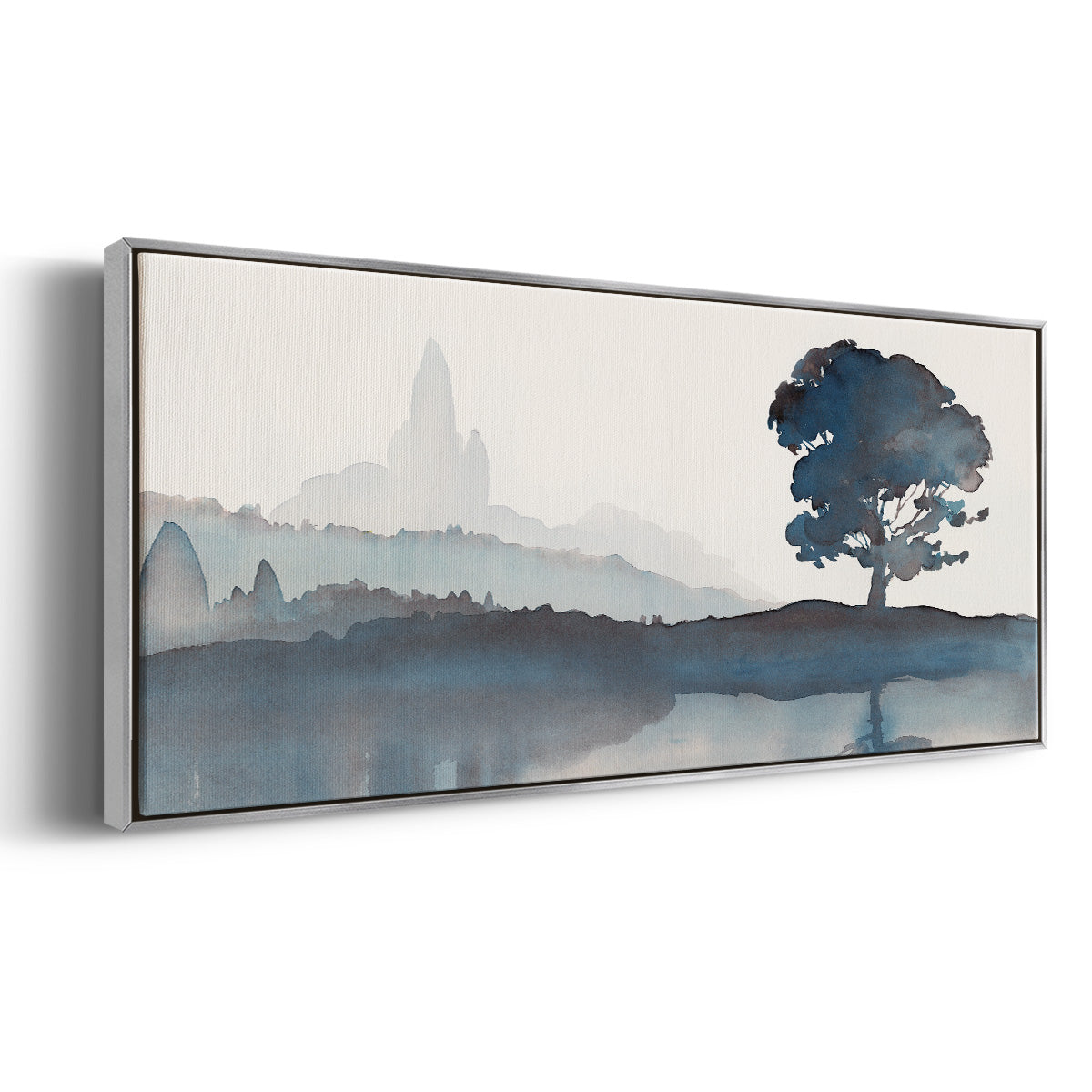 Serene Silhouette II - Floater Framed Canvas Print