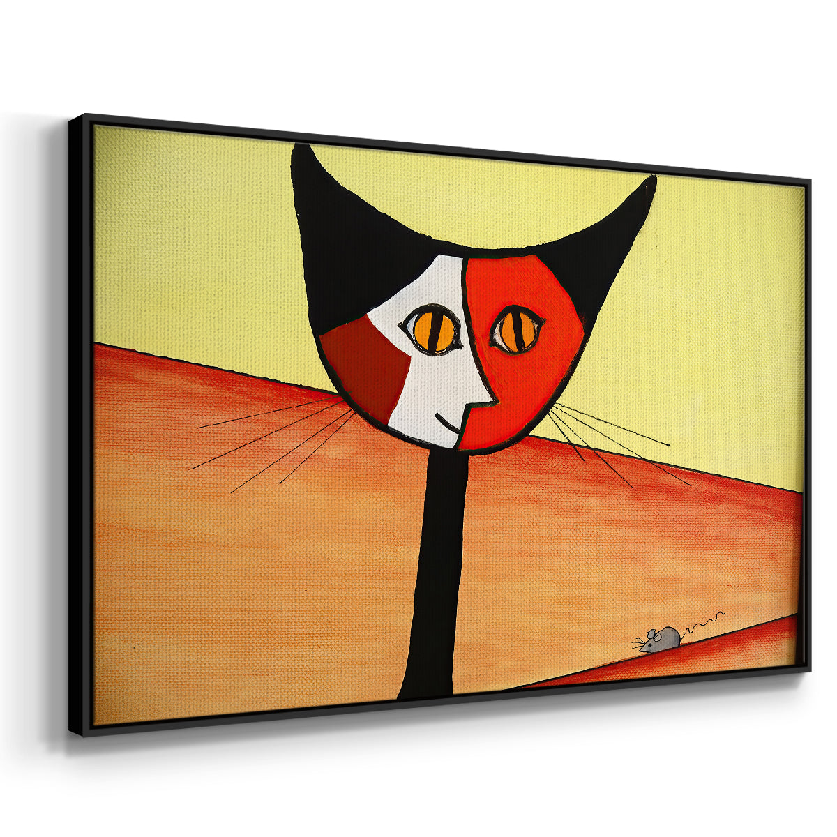 Picasso's Cat–El Gato - Floater Framed Canvas Print