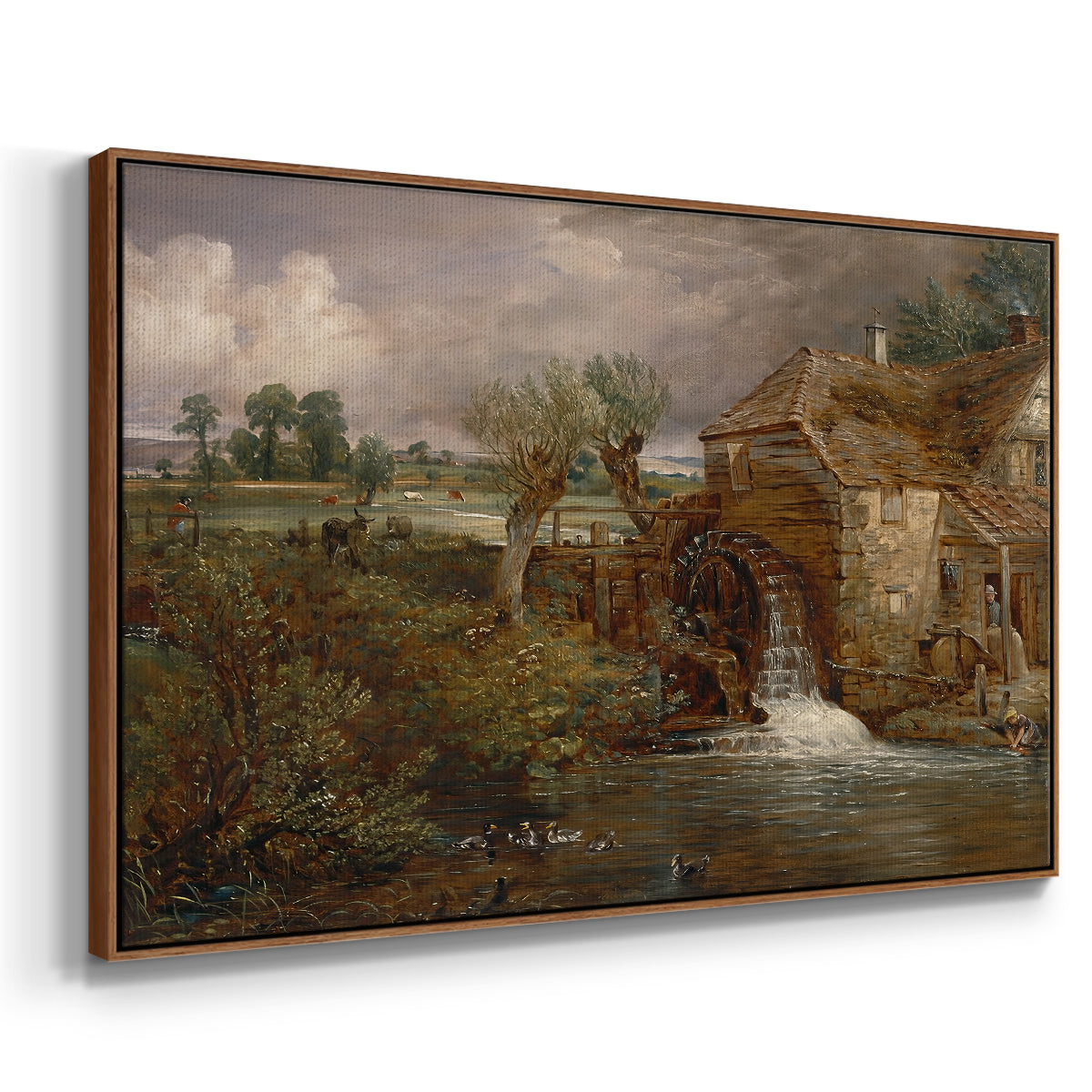 Parham Mill, Gillingham, 1826 - Floater Framed Canvas Print