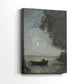 Side view of a canvas art print of a quiet nocturnal composition with gentle light, showing gallery-wrapped depth.