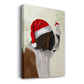 Christmas St Bernard and Fluffy Owl - Gallery Wrapped Canvas