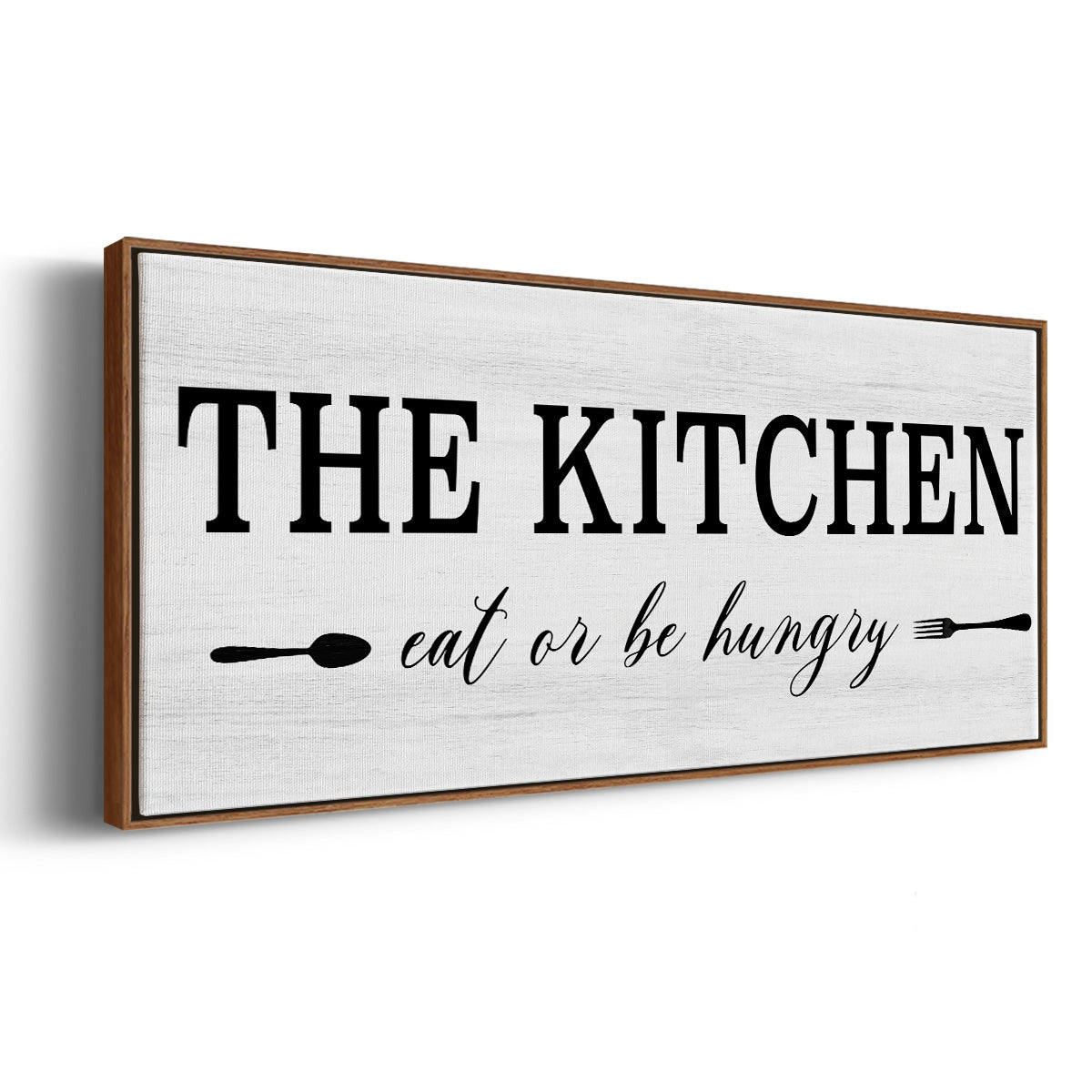Eat Or Be Hungry - Floater Framed Canvas Print