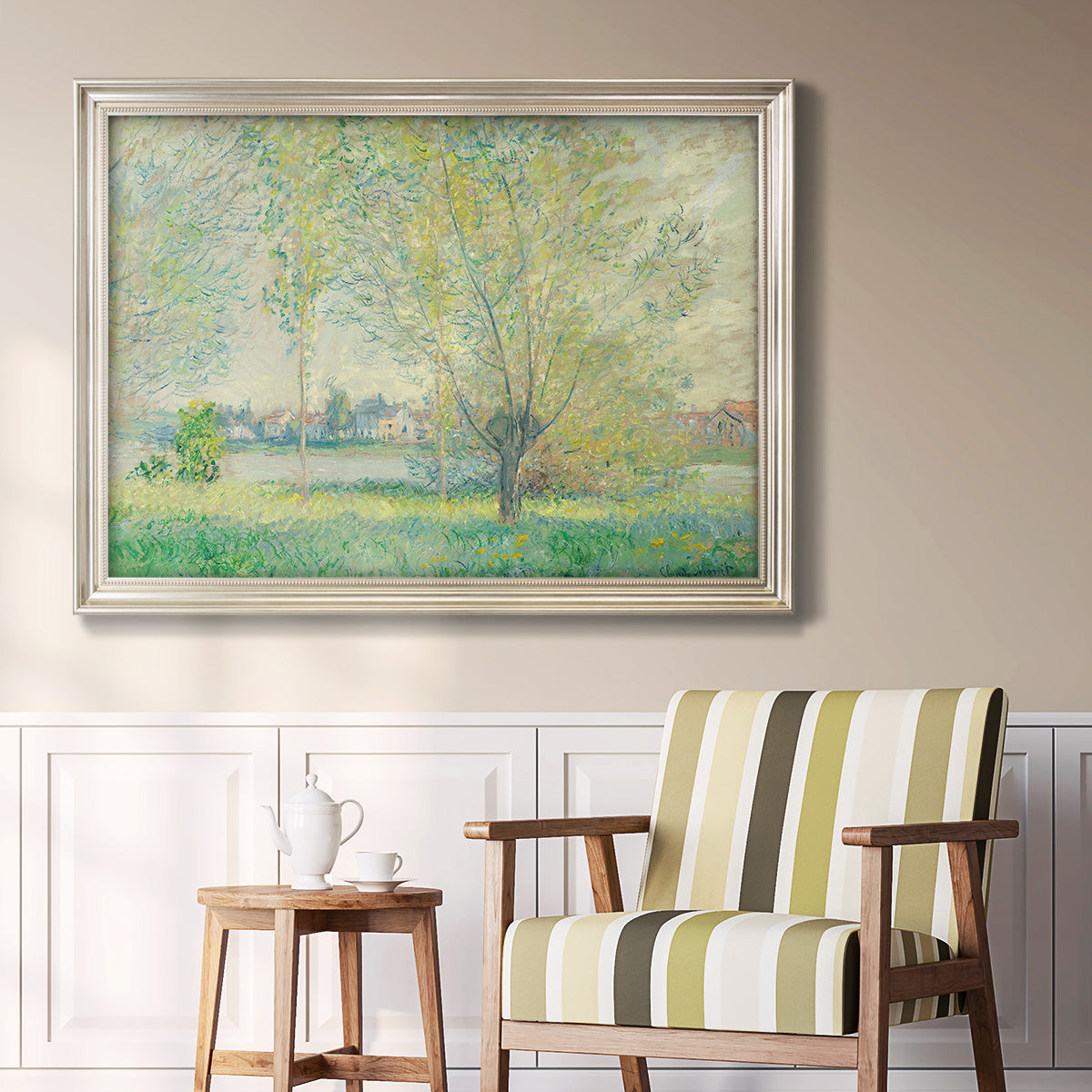 The Willows, 1880 - Ornate Framed Canvas Print