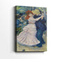 Side view of a canvas art print of a Romantic moment with fluid brushstrokes and soft color palette, showing gallery-wrapped depth.