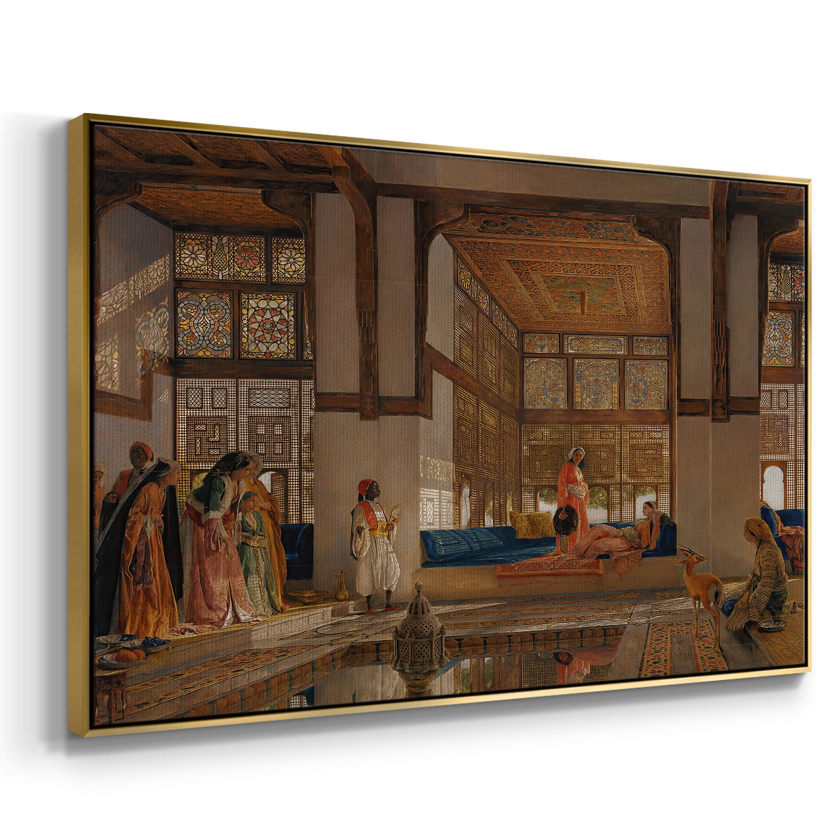 A Lady Receiving Visitors (The Reception), 1873 - Floater Framed Canvas Print