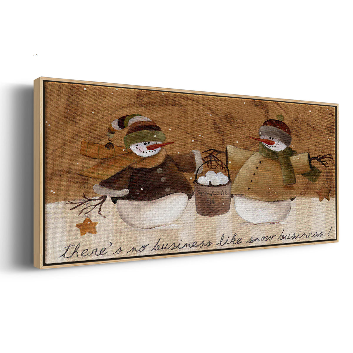 Snowballs - Floater Framed Canvas Print