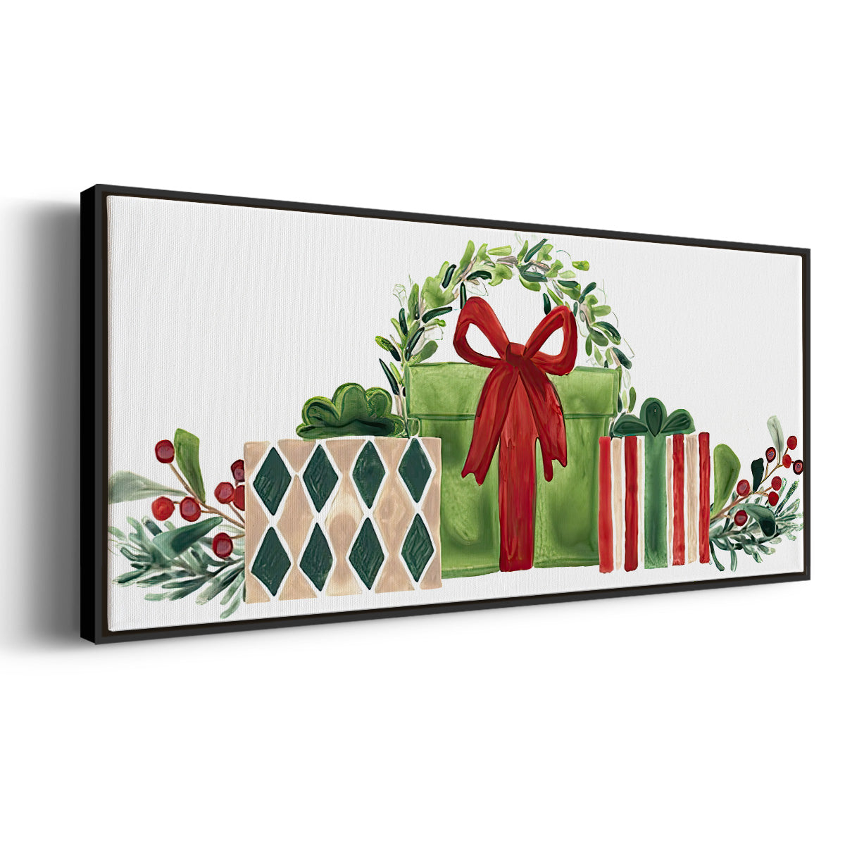 Woodland Holiday Collection D - Floater Framed Canvas Print