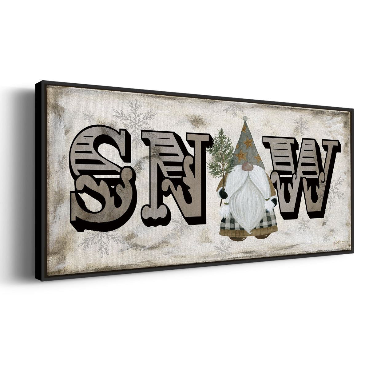 Winter Wonderland Friend Snow - Floater Framed Canvas Print