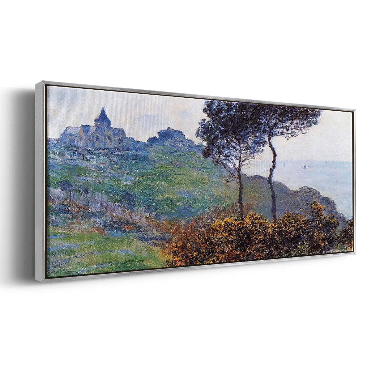 The Church at Varengaville, Grey Weather, 1882 - Floater Framed Canvas Print