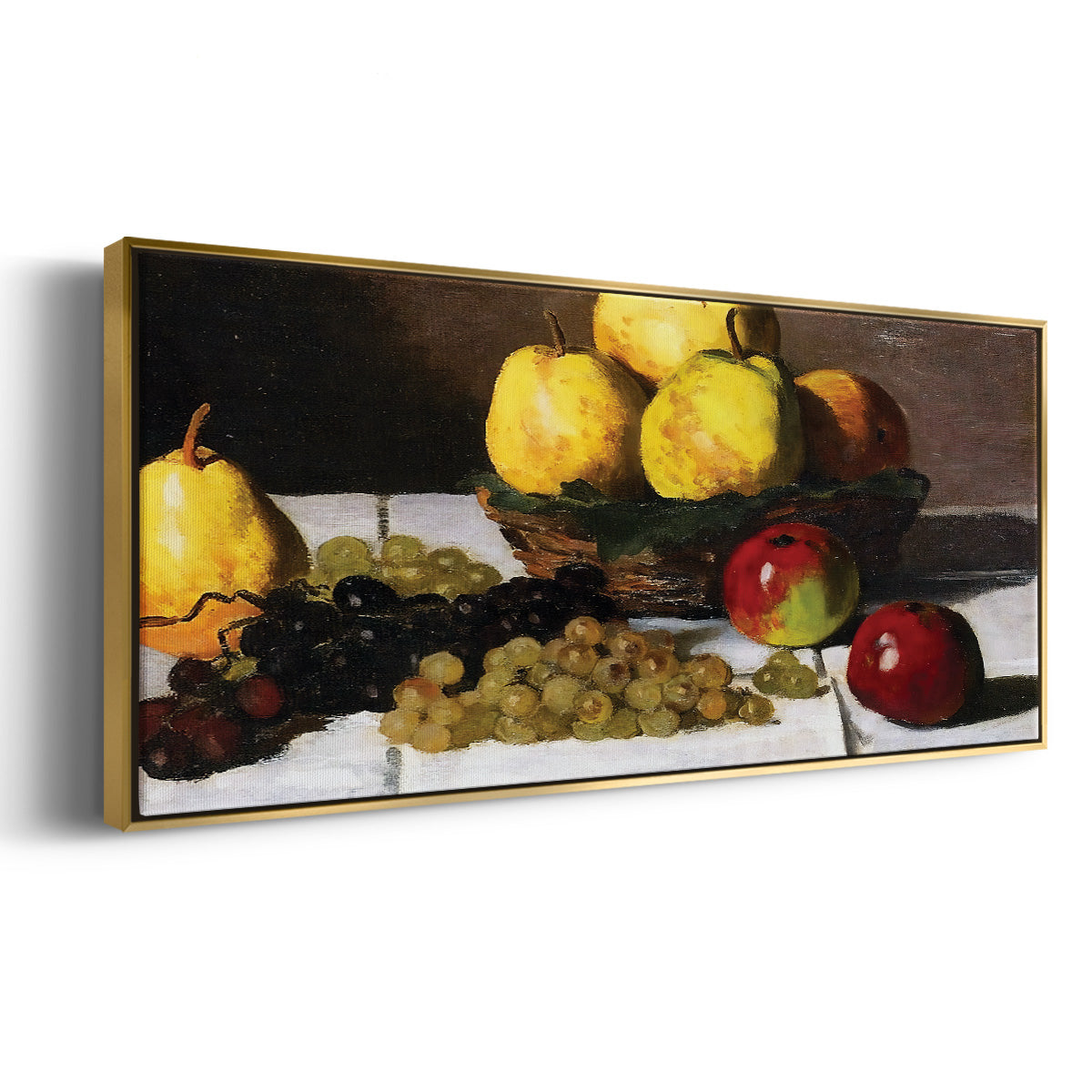 Still Life with Pears and Grapes, 1867 - Floater Framed Canvas Print