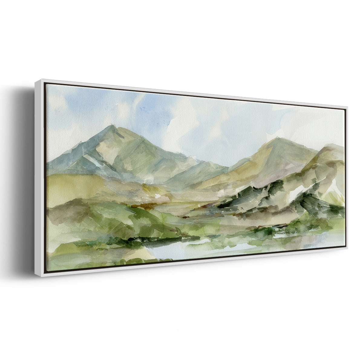 Serene Mountains II - Floater Framed Canvas Print