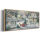 Village Sleigh Ride - Floater Framed Canvas Print