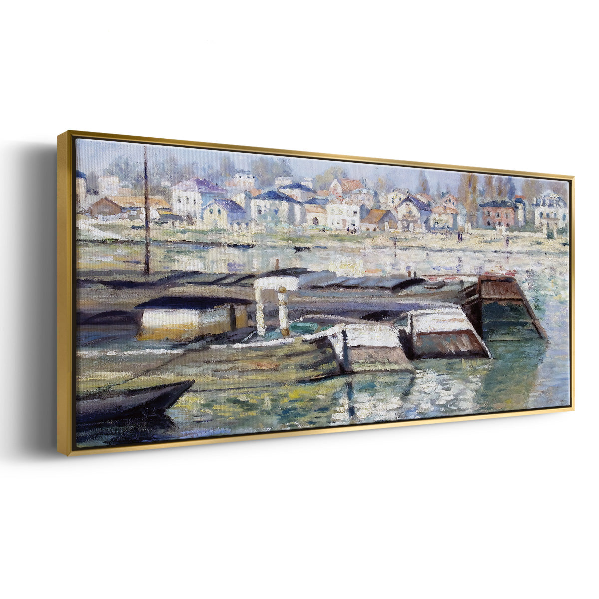 The Seine at Asnieres, 1873 - Floater Framed Canvas Print