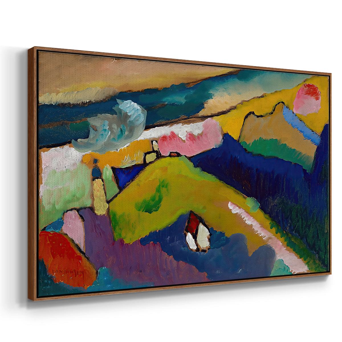 Murnau Mountain Landscape with Church, 1910 - Floater Framed Canvas Print