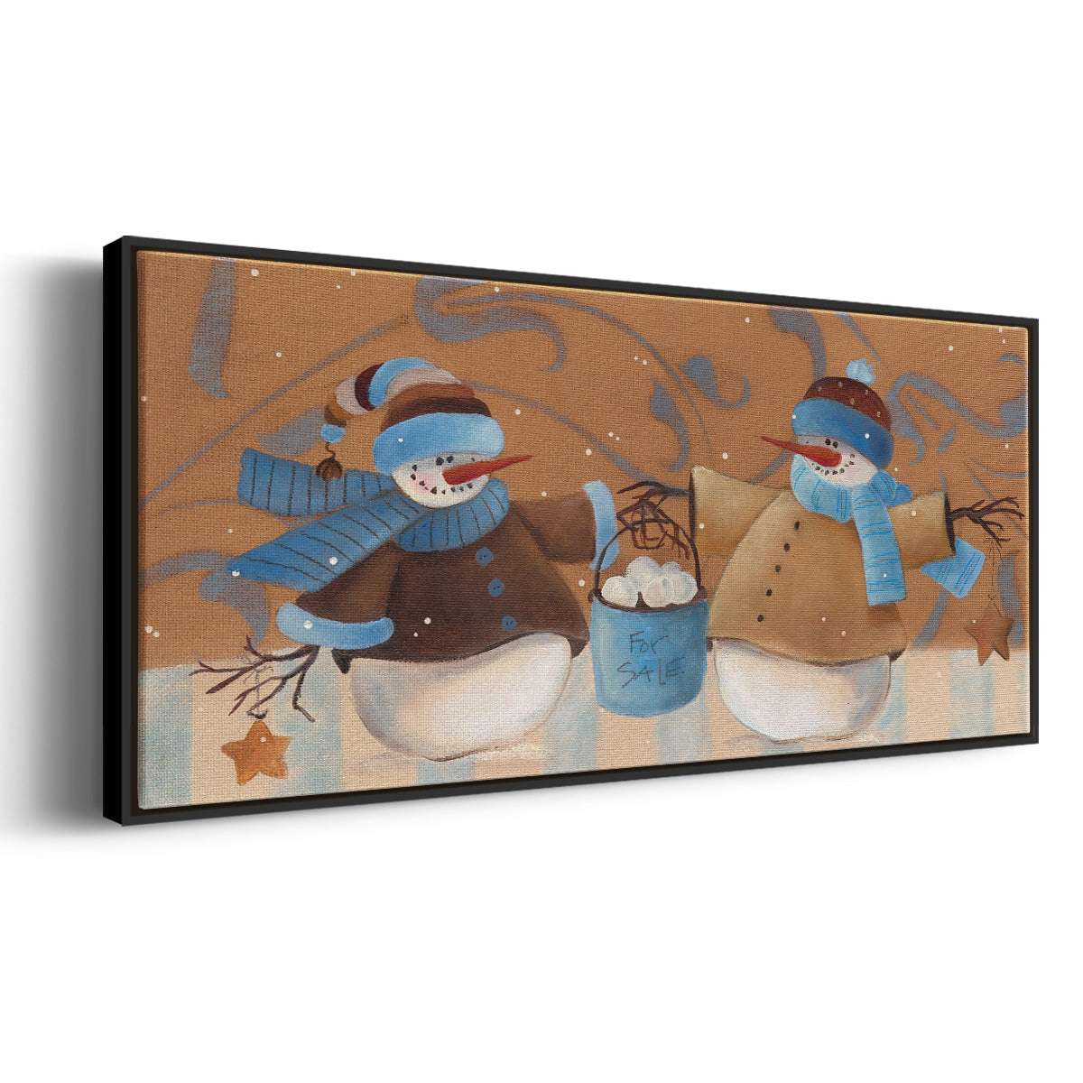 Snowball Bucket - Floater Framed Canvas Print