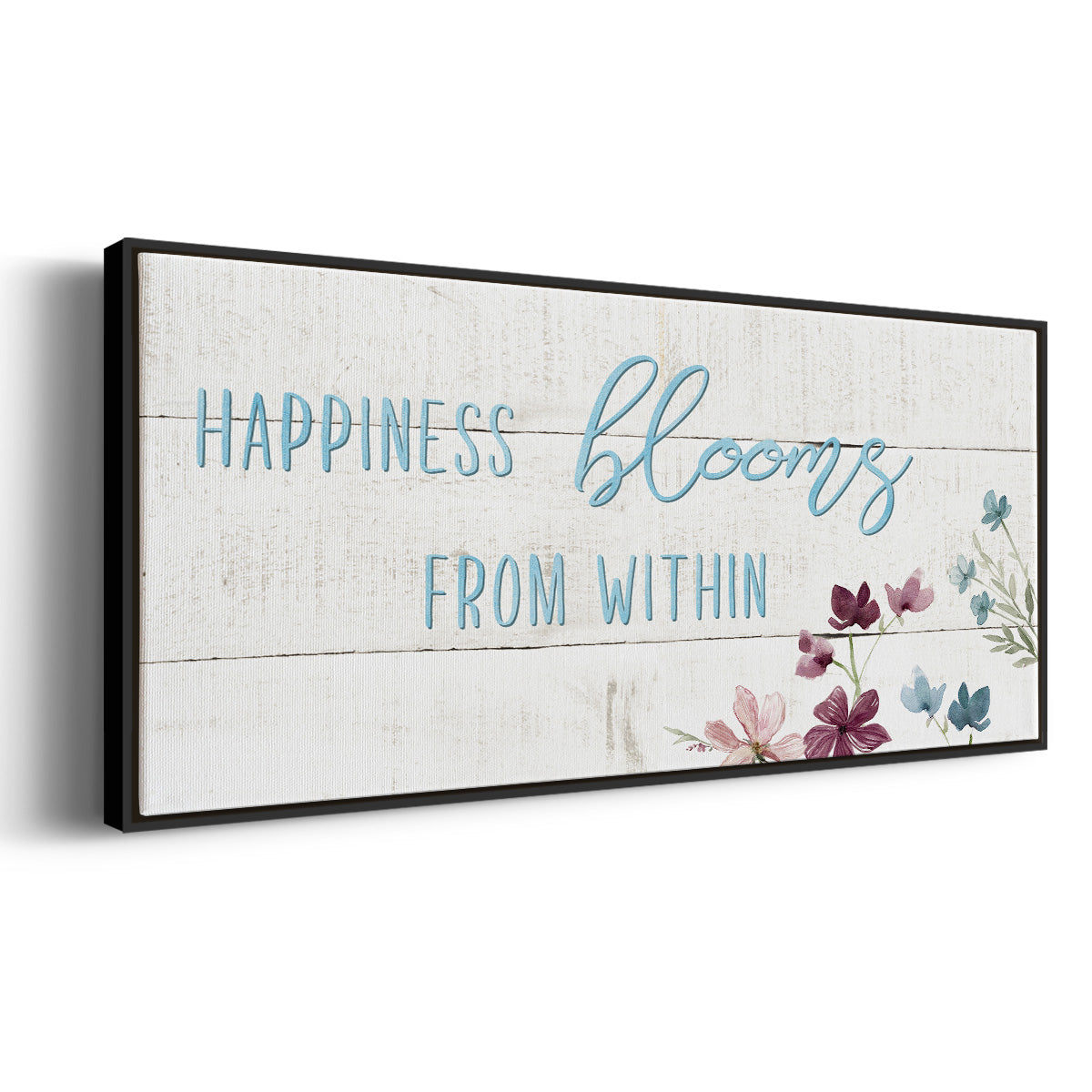 Happiness Blooms - Floater Framed Canvas Print