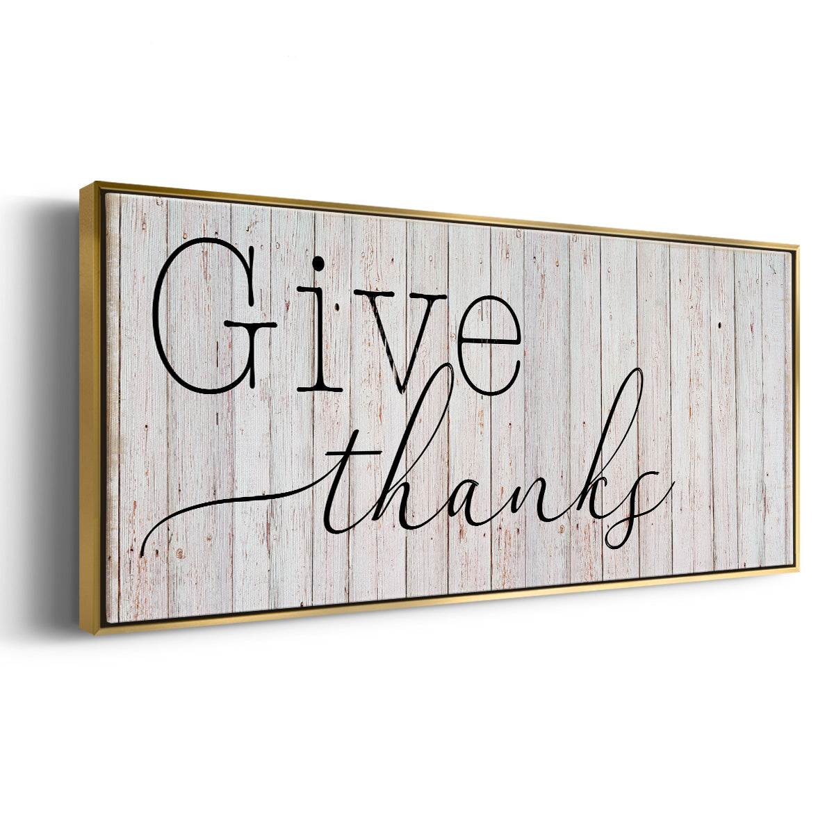 Give Thanks - Floater Framed Canvas Print