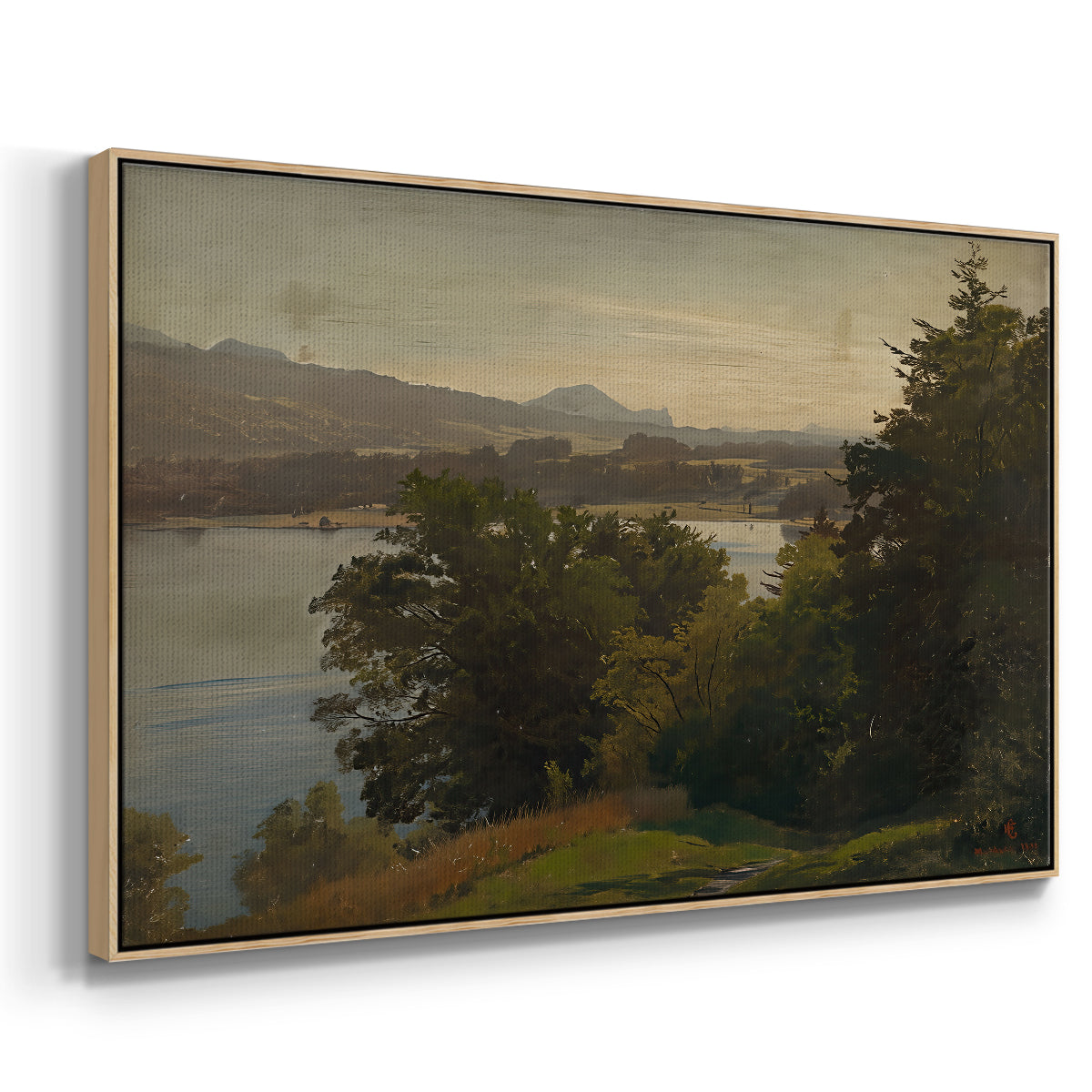 View of the Mondsee, 1870 - Floater Framed Canvas Print