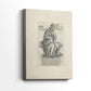 Side view of a canvas art print of a detailed illustration with minimal shading and strong outline, showing gallery-wrapped depth.
