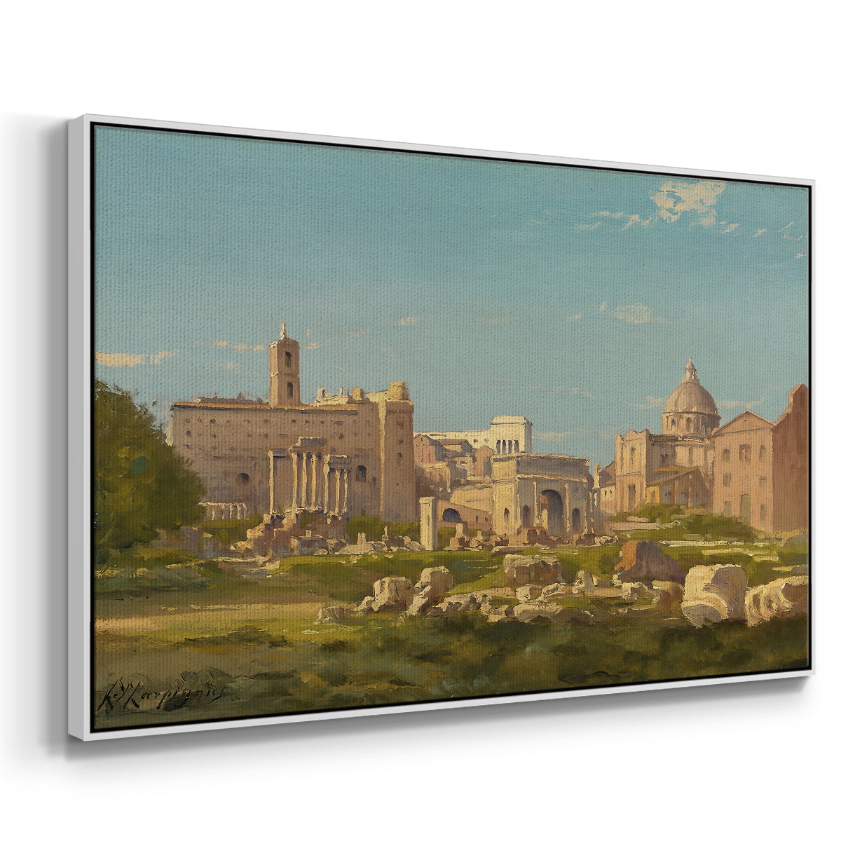 The Roman Forum, c. 1860 - Floater Framed Canvas Print