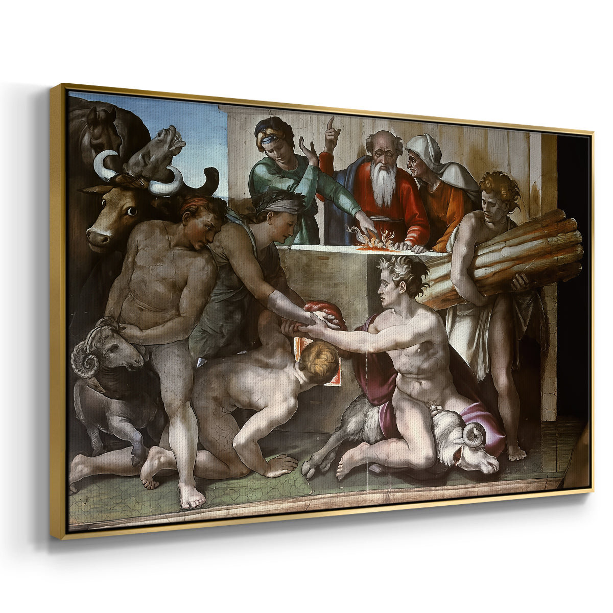 The Sacrifice of Noah (Sistine Chapel), 1509 - Floater Framed Canvas Print