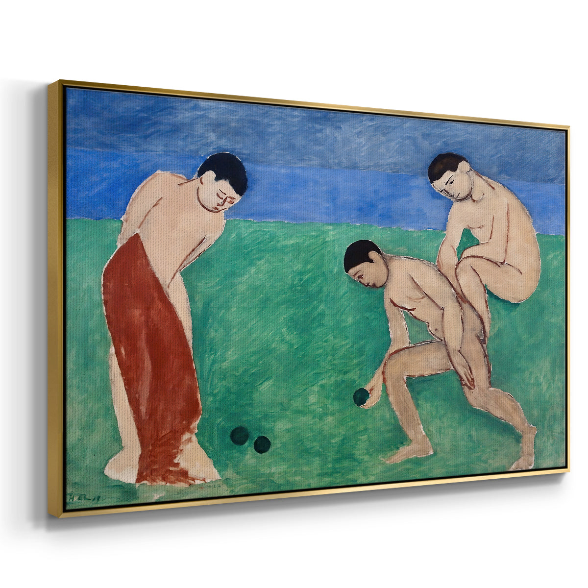 Game of Bowls, 1908 - Floater Framed Canvas Print