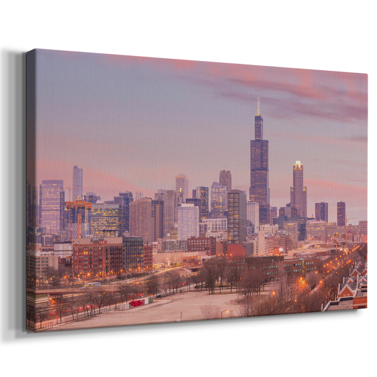 Vintage Chicago Skyline - Gallery Wrapped Canvas