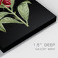 Crimson Flowers on Black (A) III Premium Gallery Wrapped Canvas - Ready to Hang