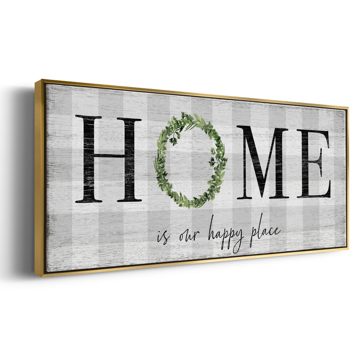 Home is Our Happy Place - Floater Framed Canvas Print