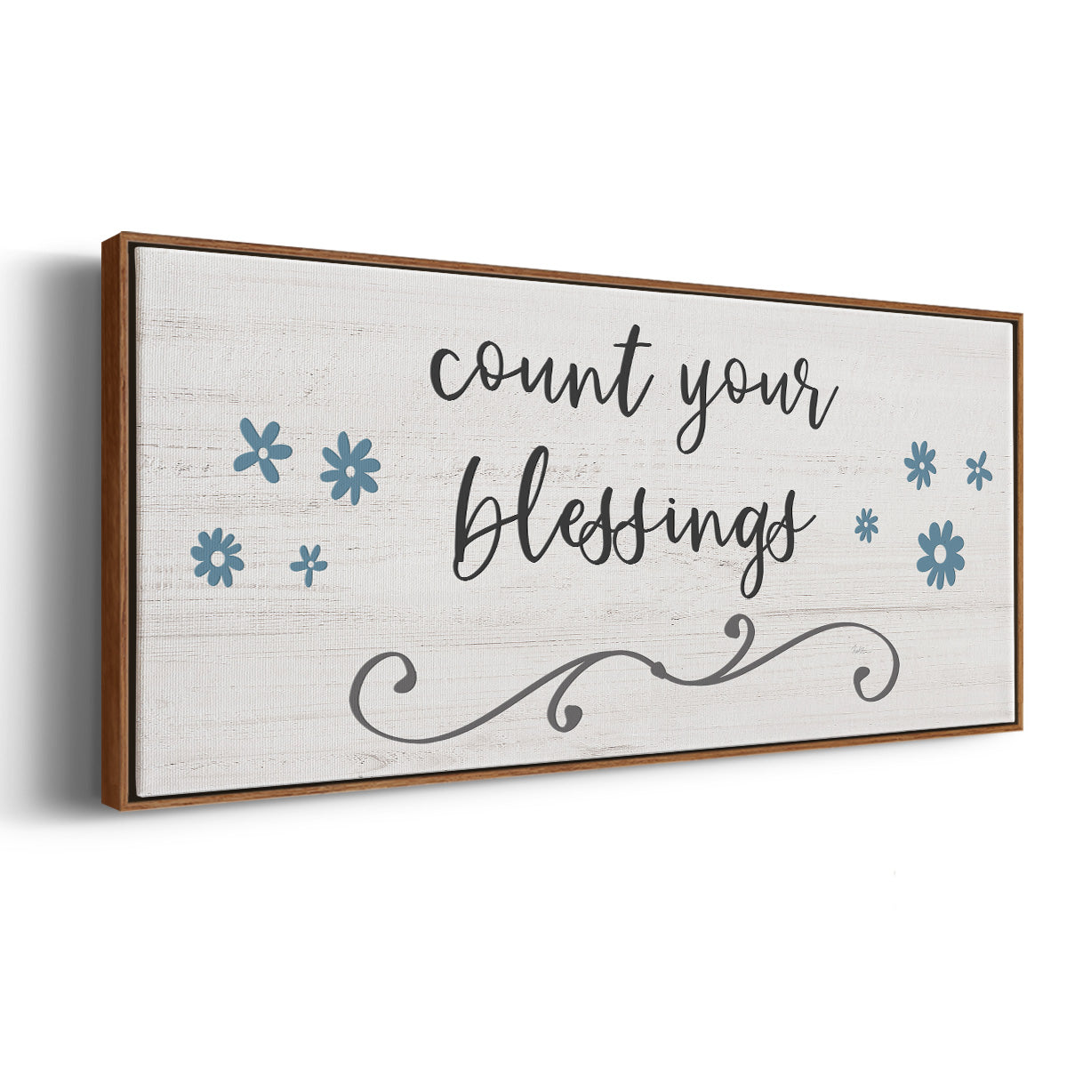 Count Blessings - Floater Framed Canvas Print