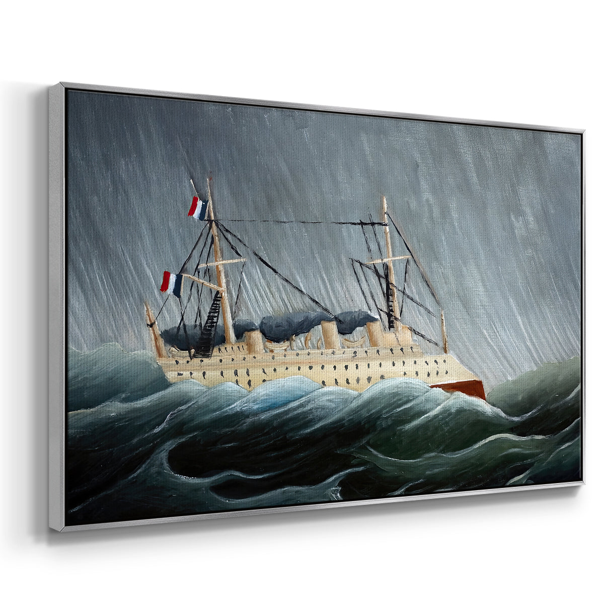 A Ship in the Storm, c. 1899 - Floater Framed Canvas Print